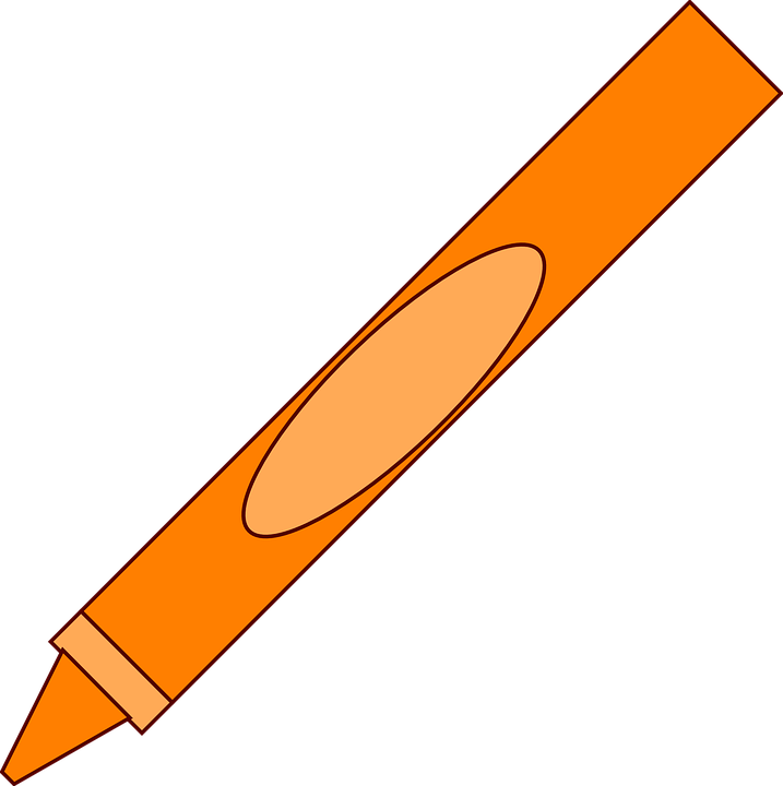Crayon Clip Art - Orange Crayon Clipart (717x720)