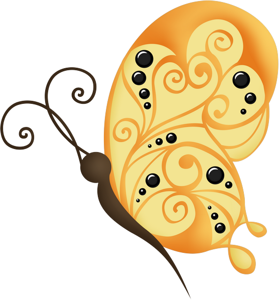 Bys, Butterflies, Search, Dragonflies, Clip Art, Garden, - Desenho De Borboleta Em Png (556x600)