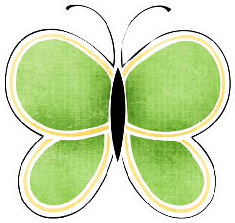 Fayette Shs Butterfly Green - 蝴蝶 Q 版 (500x476)