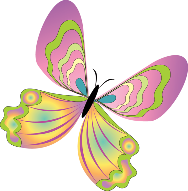 Tubes - Butterfly Spring Clip Art (600x611)