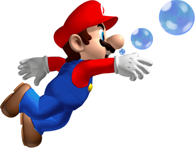 Swimming Pool Party Cartoon - New Super Mario Bros (682x518)