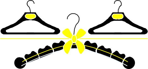 Black And Gold Hangers Svg Clip Arts 600 X 281 Px - Baby Hanger Clipart (600x281)