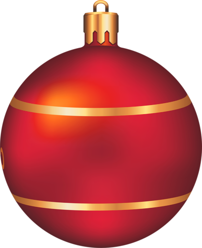 Golden Clipart Christmas Ball - Red Christmas Ball Clip Art (408x500)