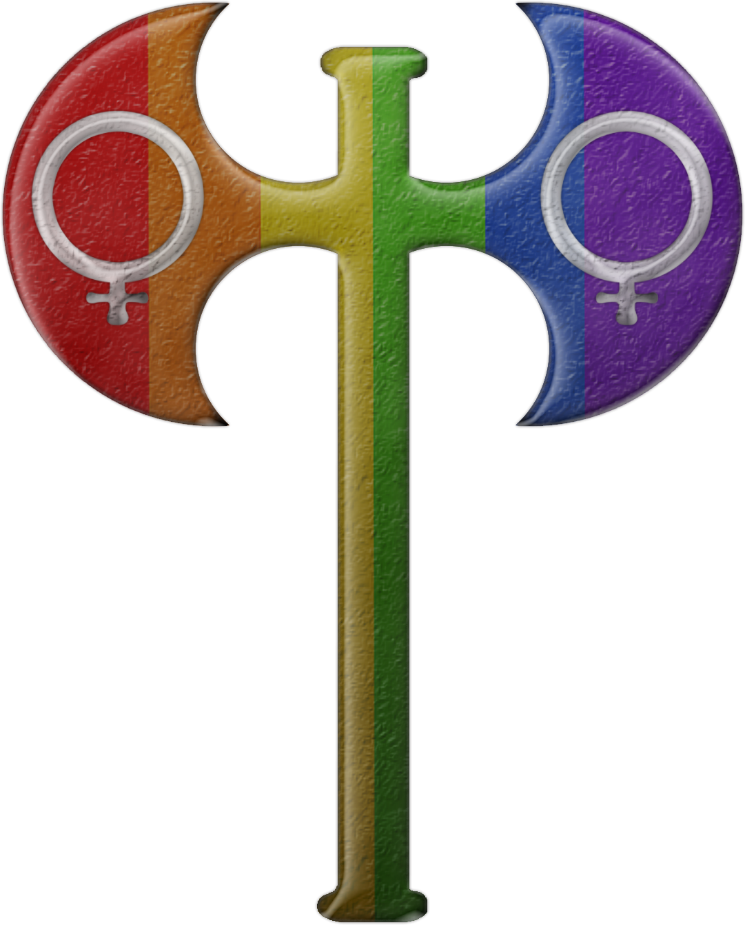 Lesbian Pride Rainbow Labrys - Labrys Symbol (1081x1342)