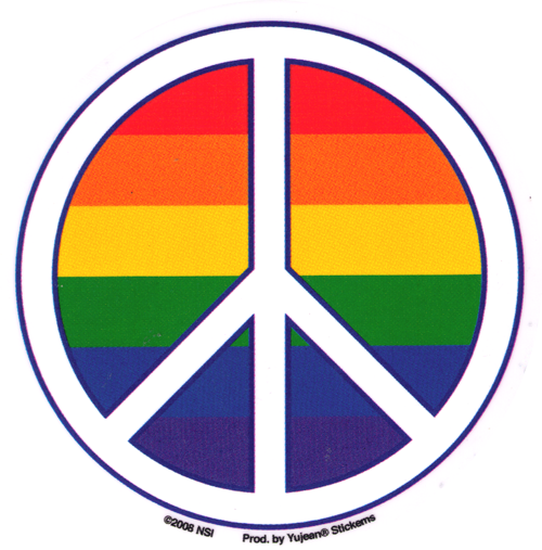 Pride Rainbow Peace Sign - Rainbow Peace Sign (500x507)