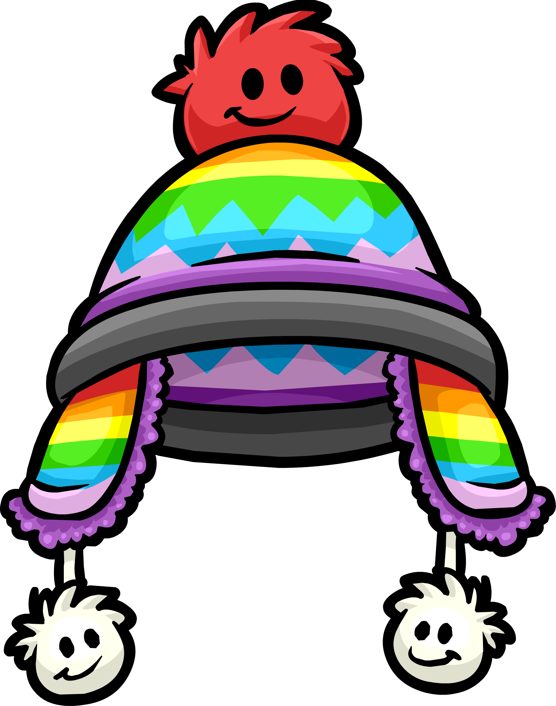 White Puffle With Hat - Club Penguin Puffle Hat (1812x2299)