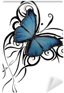 Schmetterling Sommerfugl Tatovering Fototapet • Pixers® - Butterfly Tattoo Tribal Blue (400x400)