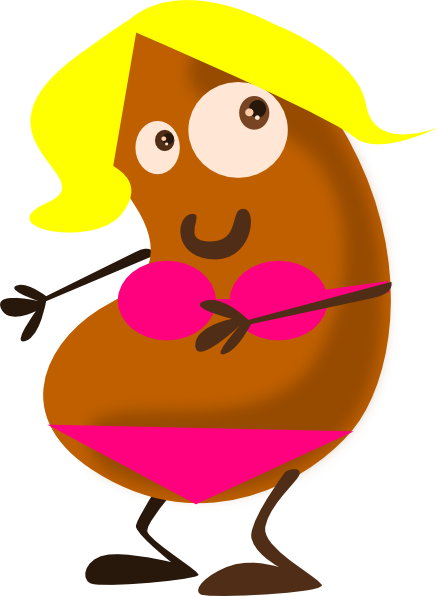 Female Bean Clip Art - Pinto Bean Clipart (438x596)