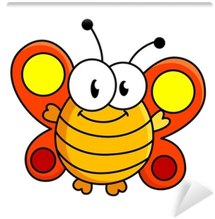 Fototapet Fett Sommerfugl Tegneserie Illustrasjon • - Butterfly Cartoon (400x400)