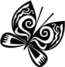 Birds And Butterflies Butterfly Drawing 24 Artwork - Black And White Butterflies (519x346)