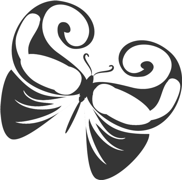 Awesome Blossoming Butterfly - Black And White Butterflies (600x600)