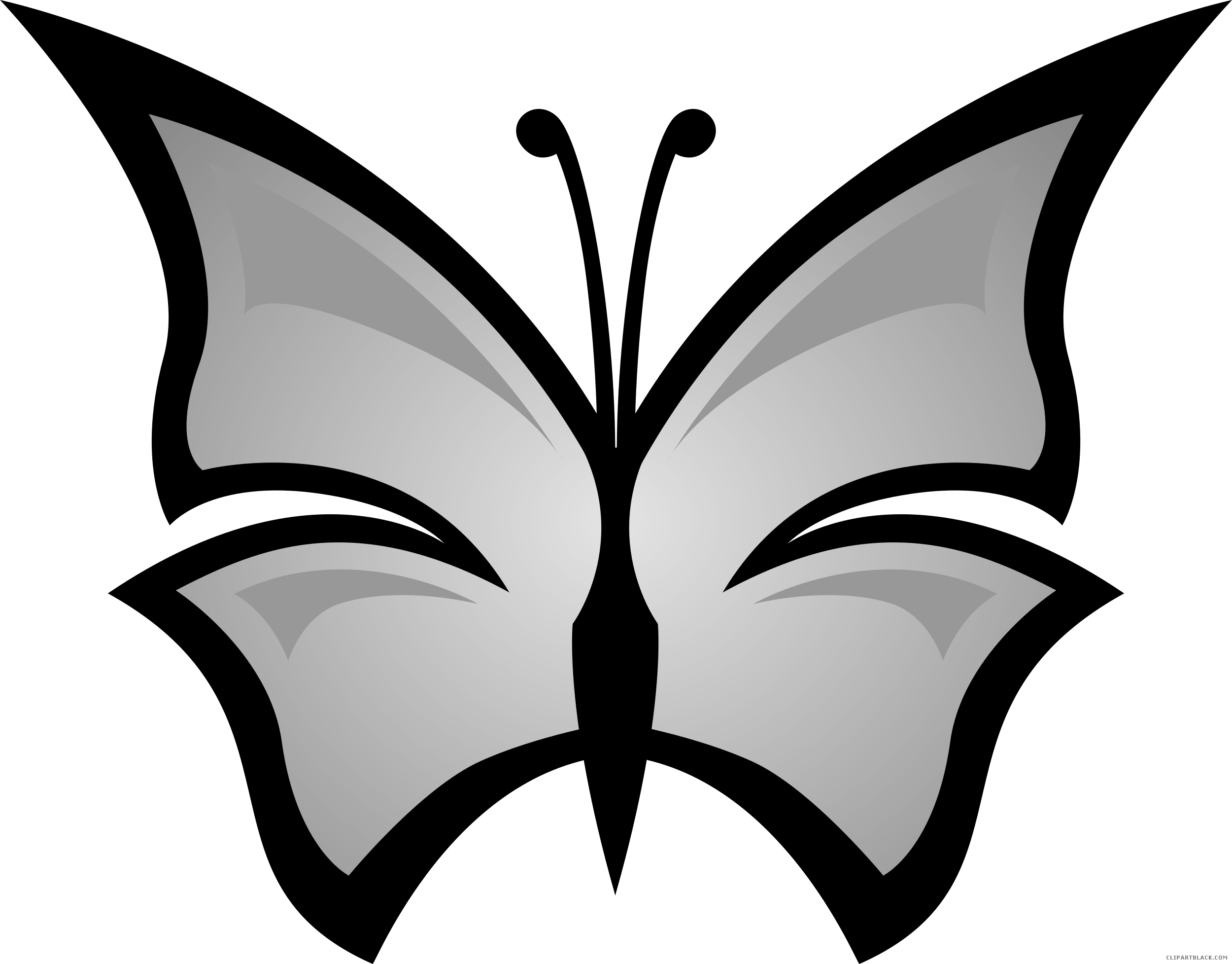 Abstract Butterfly Animal Free Black White Clipart - Butterfly Clip Art (2500x1955)