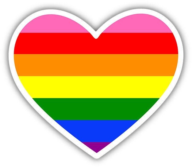 Gay Pride Rainbow Flag Heart Sticker - Pride Heart (720x720)