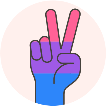 Bisexuell, Flagge, Hand, Frieden Symbol - Sticker (457x512)