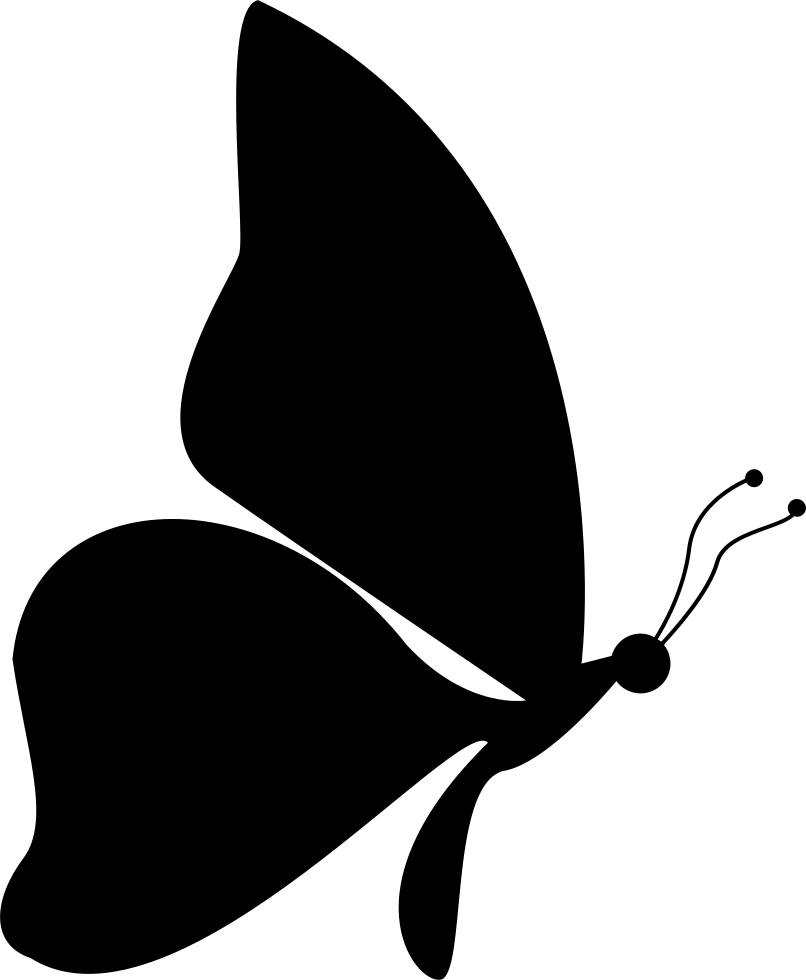 Butterfly Shape From Side View Facing To Right Comments - Butterfly Icon Png (806x980)