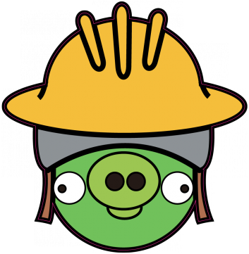 Sticker Kaca Angry Bird 6cm Ab08036 Cochon Vert D Angry - Angry Birds Pigs Coloring Pages (600x600)