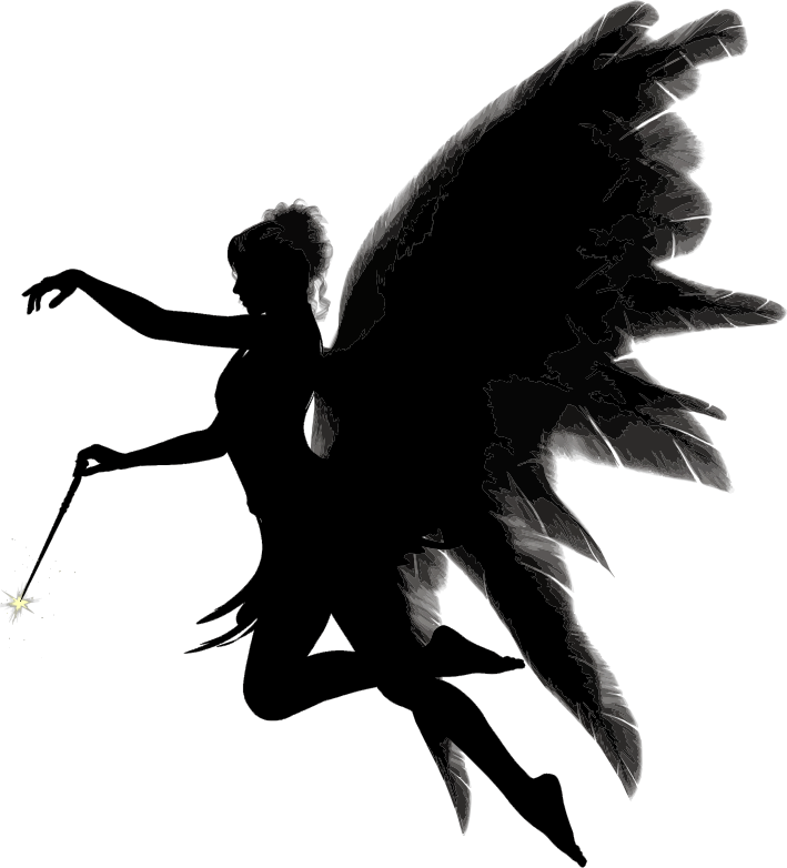 Angel Silhouette Clipart - Angel Silhouette Png (709x782)