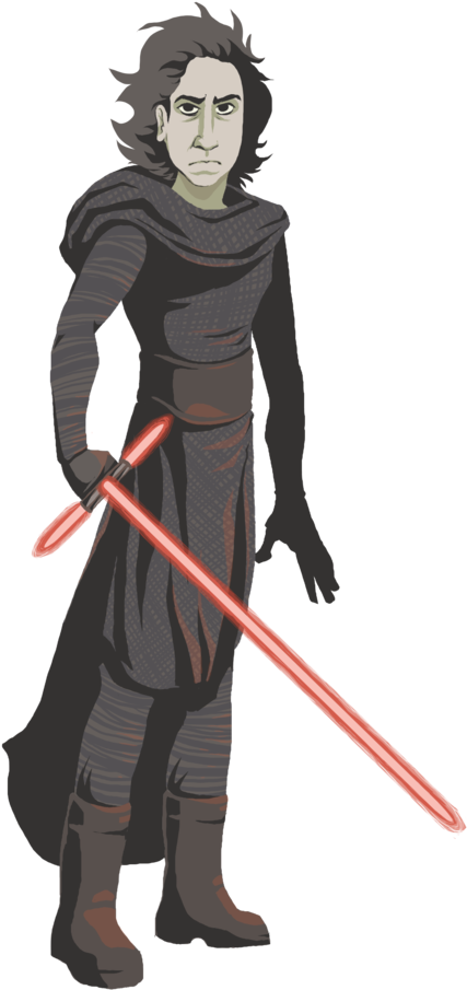 Kylo Ren By Kelpgull - Kylo Ren Drawing Without Mask (600x1038)