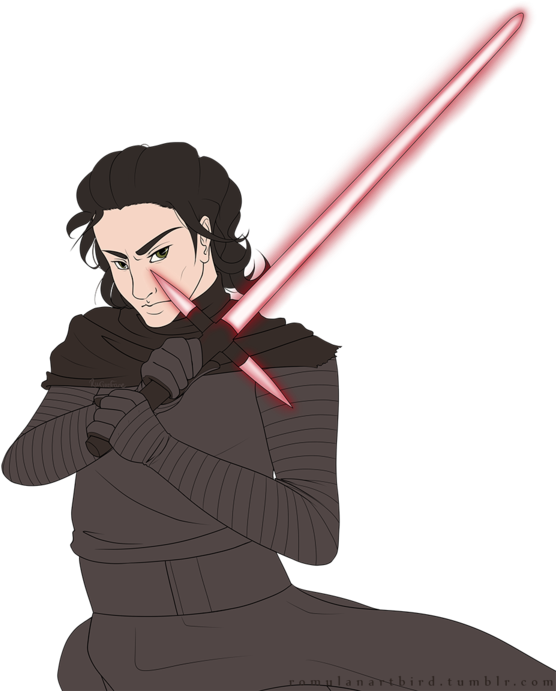 [comm] Kylo Ren By Rurinnfane - Cartoon (600x690)