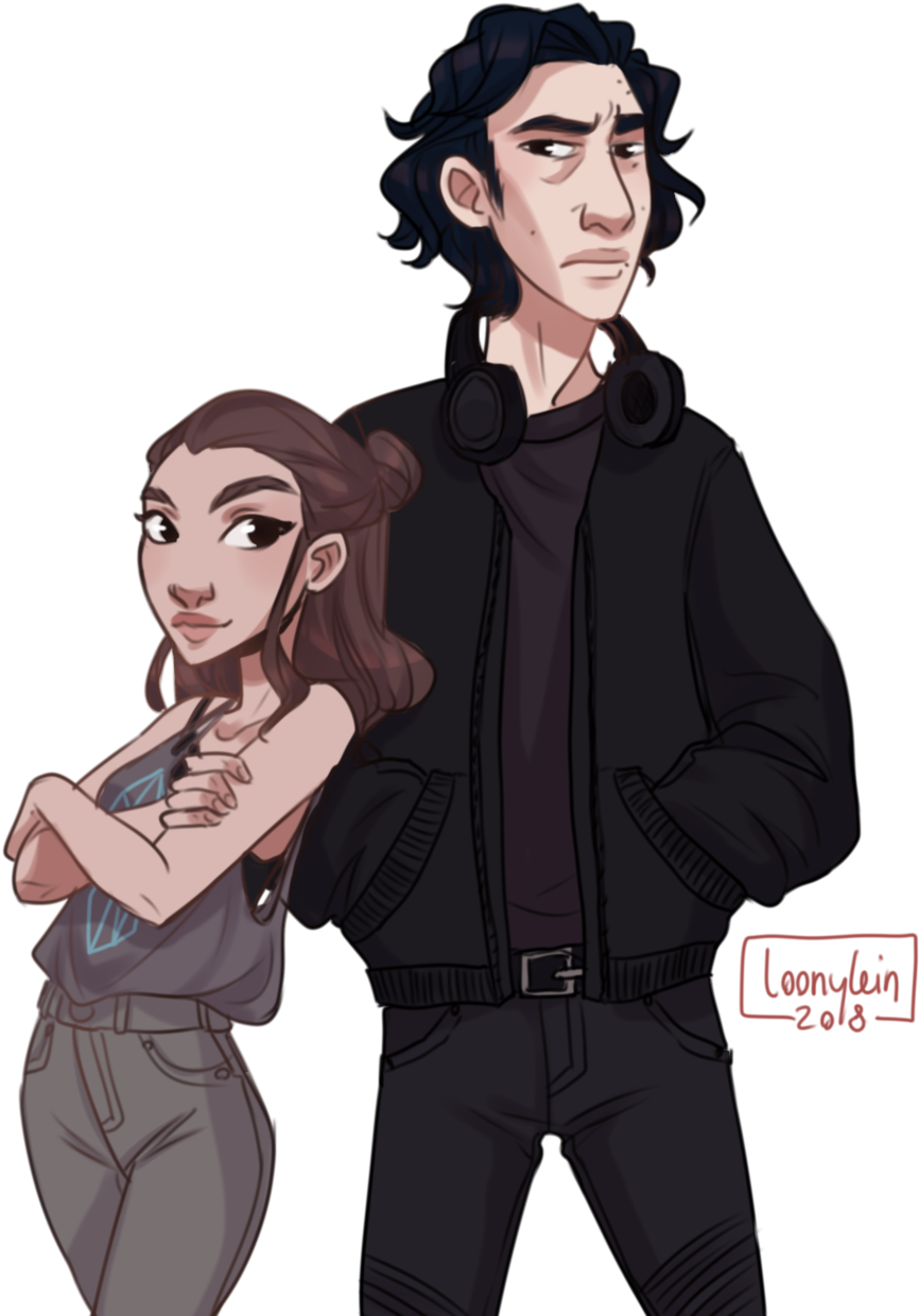 Anni Draws Reylo Modern Reylo Modern Rey Modern Kylo - Rey (1280x1331)