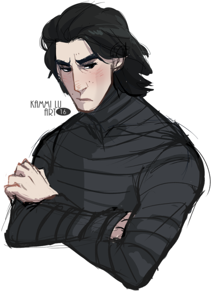 ~kylo Ren By Kammi-lu - Kylo Ren Drawing Without Mask (784x1019)