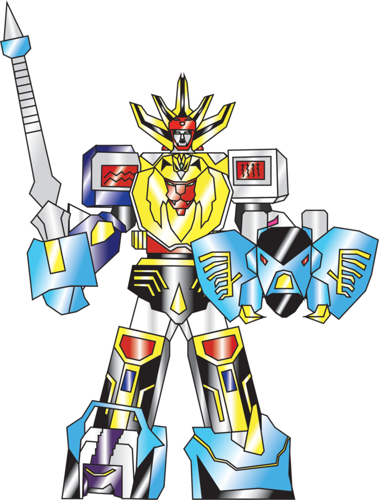 Wild Force Megazord Sword Shield Striker Mode By Nobird27 - Power Rangers Wild Force Zords (779x1026)
