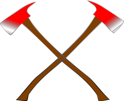 Axes, Crossed, Vikings, Firemen - Crossed Fire Axe Clipart (416x340)