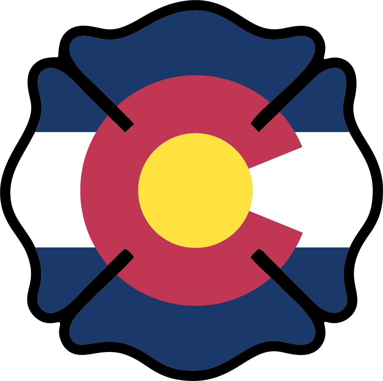 Colorado Maltese Sticker - Firefighter (1239x1232)