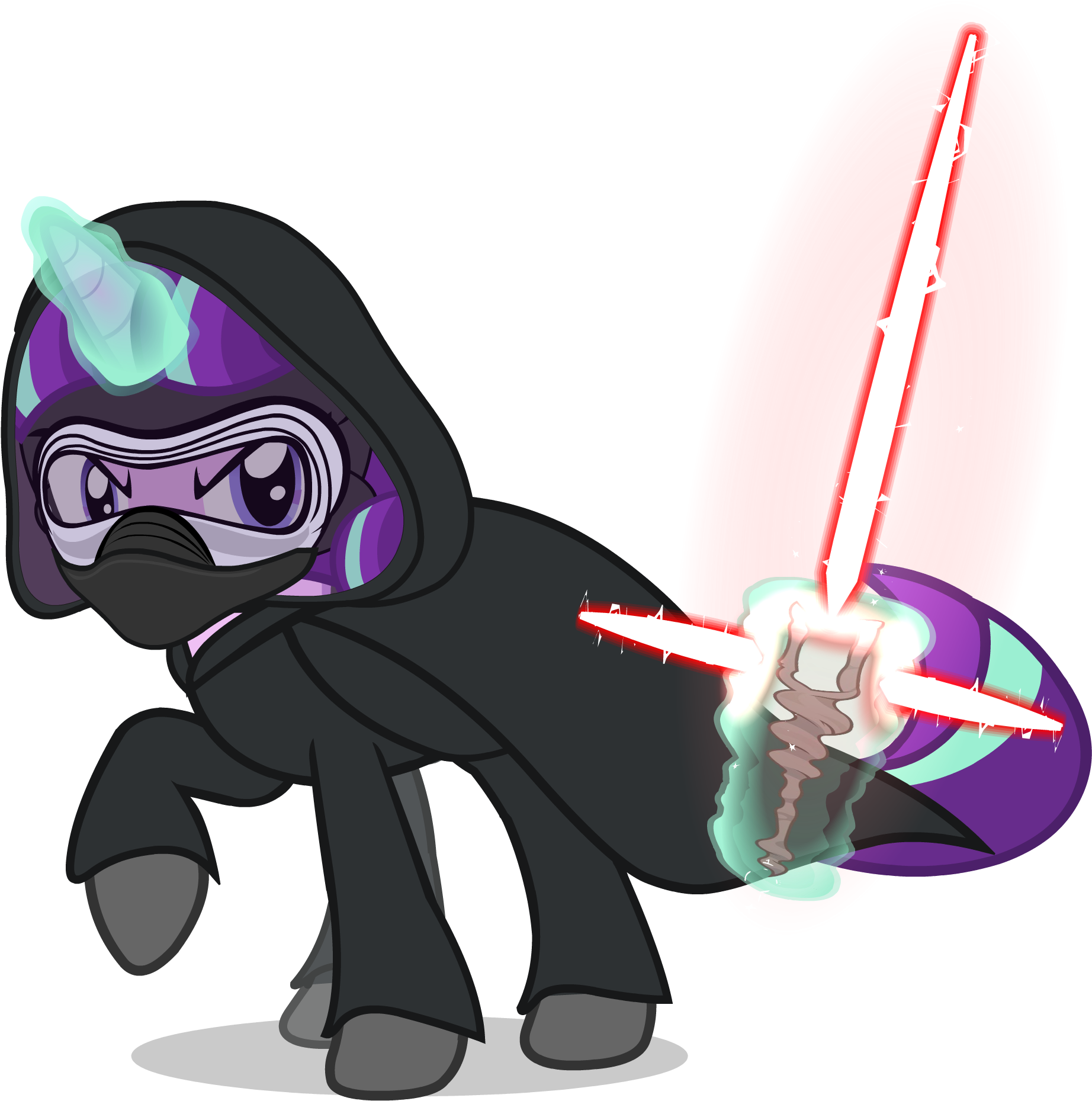 Starlight Glimmer As Kylo Ren Mask And New Saber By - Mlp Star Wars The Force Awakens (1920x1920)