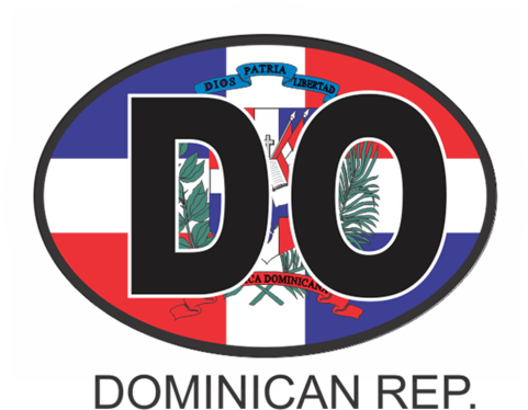 Oval Car Stickers - Dominican Republic Osc2 Colour Oval Car Decal (480x480)
