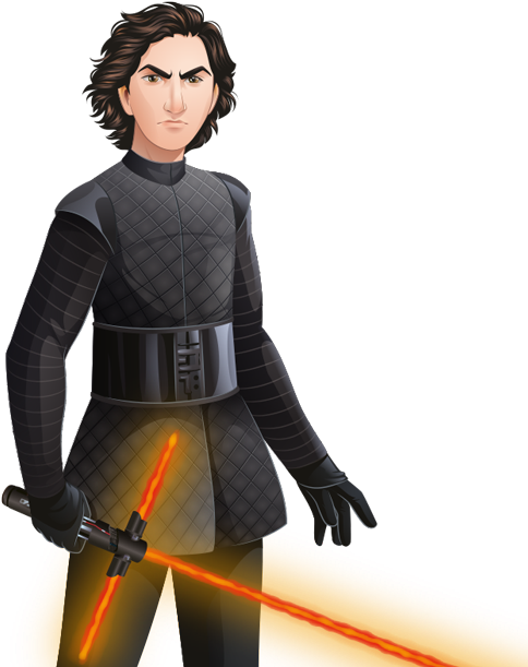 Star Wars Forces Of Destiny Logo And Rey Kylo Ren Chatacters - Star Wars Forces Of Destiny (550x631)