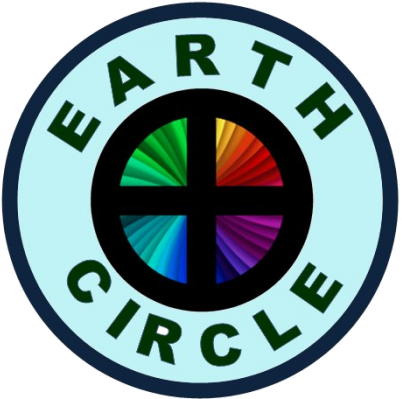 Blue Circle Quartered By A Cross With The Words Earth - Franklin Fine Arts Center (420x420)