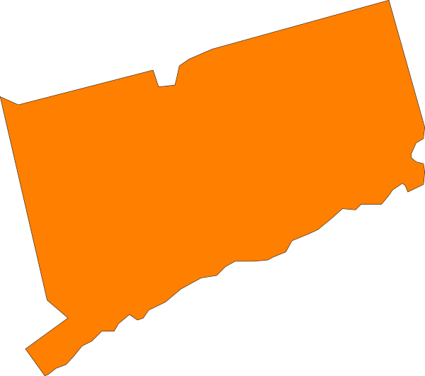 Connecticut State Outlines Clip Art - Connecticut State Map Flag (600x531)