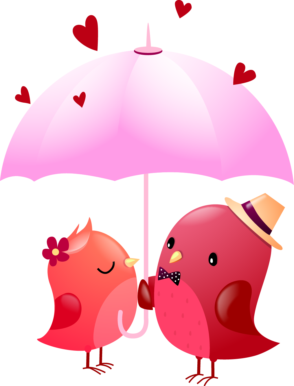 Vector Umbrella Love Birds 1016*1335 Transprent Png - Vector Umbrella Love Birds 1016*1335 Transprent Png (1016x1335)