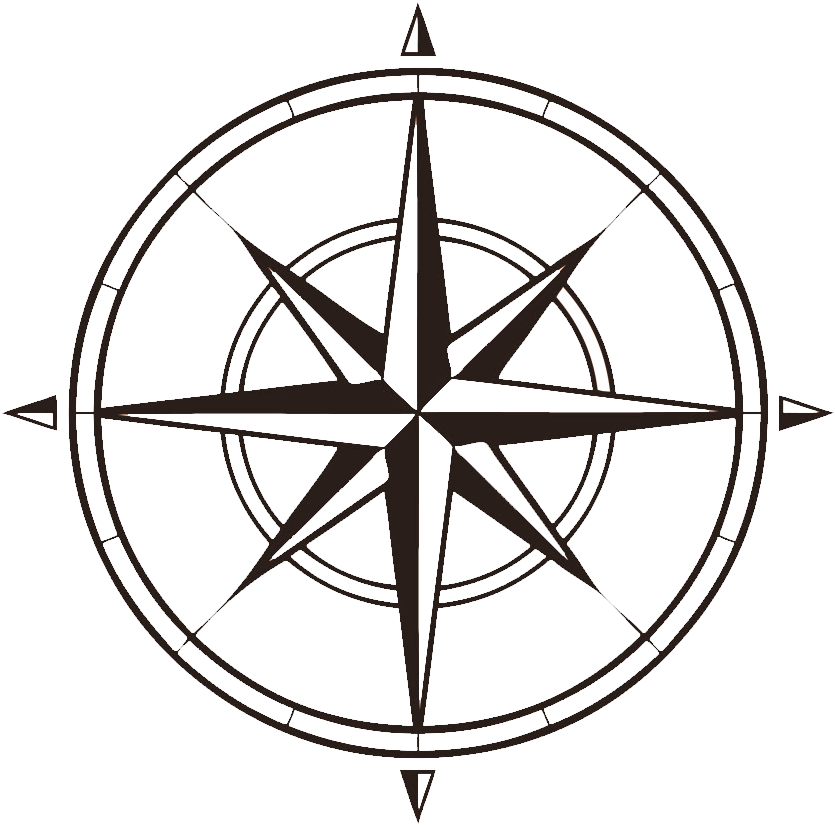 Compass That Shows North, West, South , Clipart - Transparent Background Compass Rose Clip Art (1000x1000)