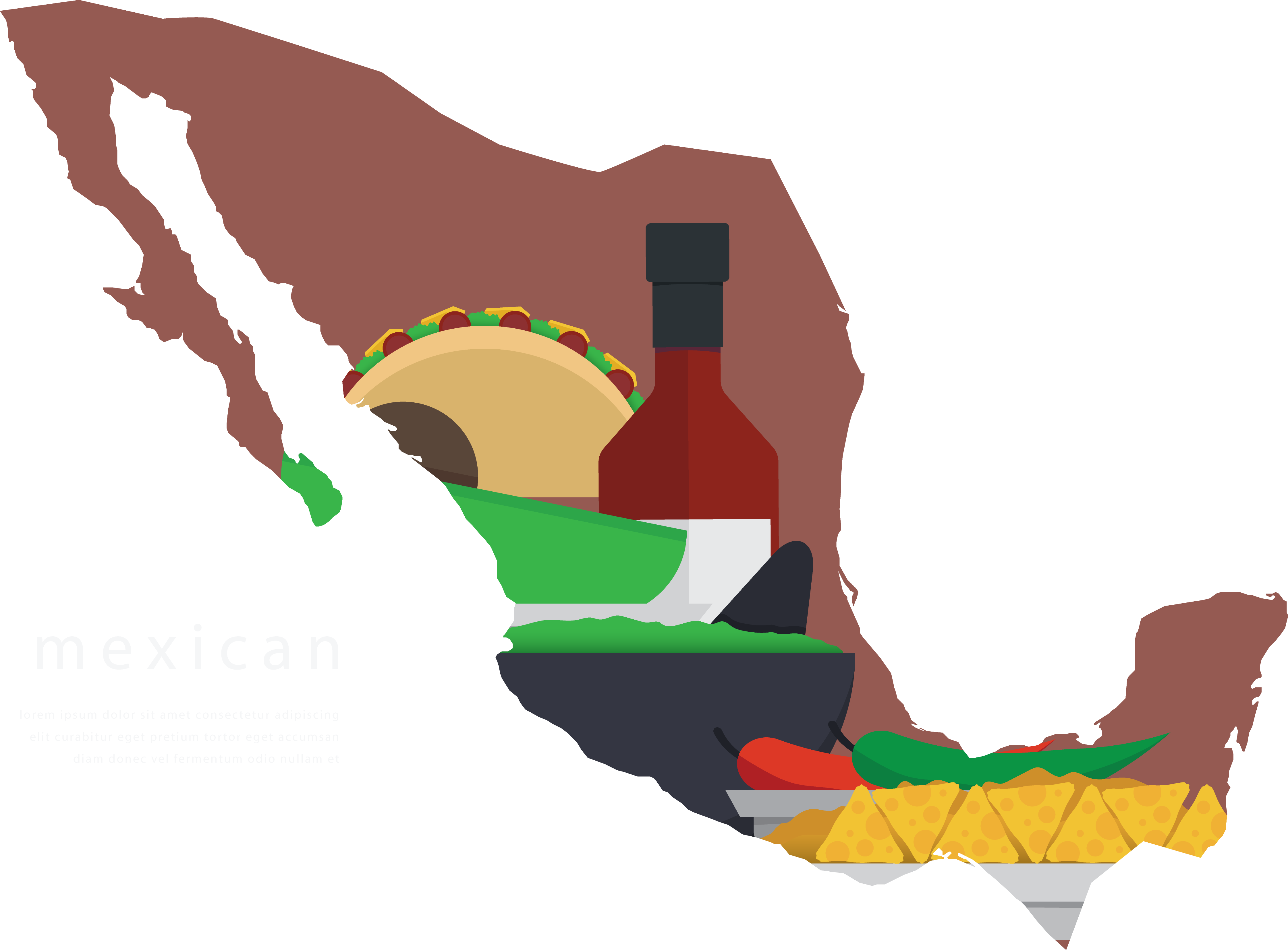 Mexico City United States Republic Of The Rio Grande - Central America Vector (4485x3310)