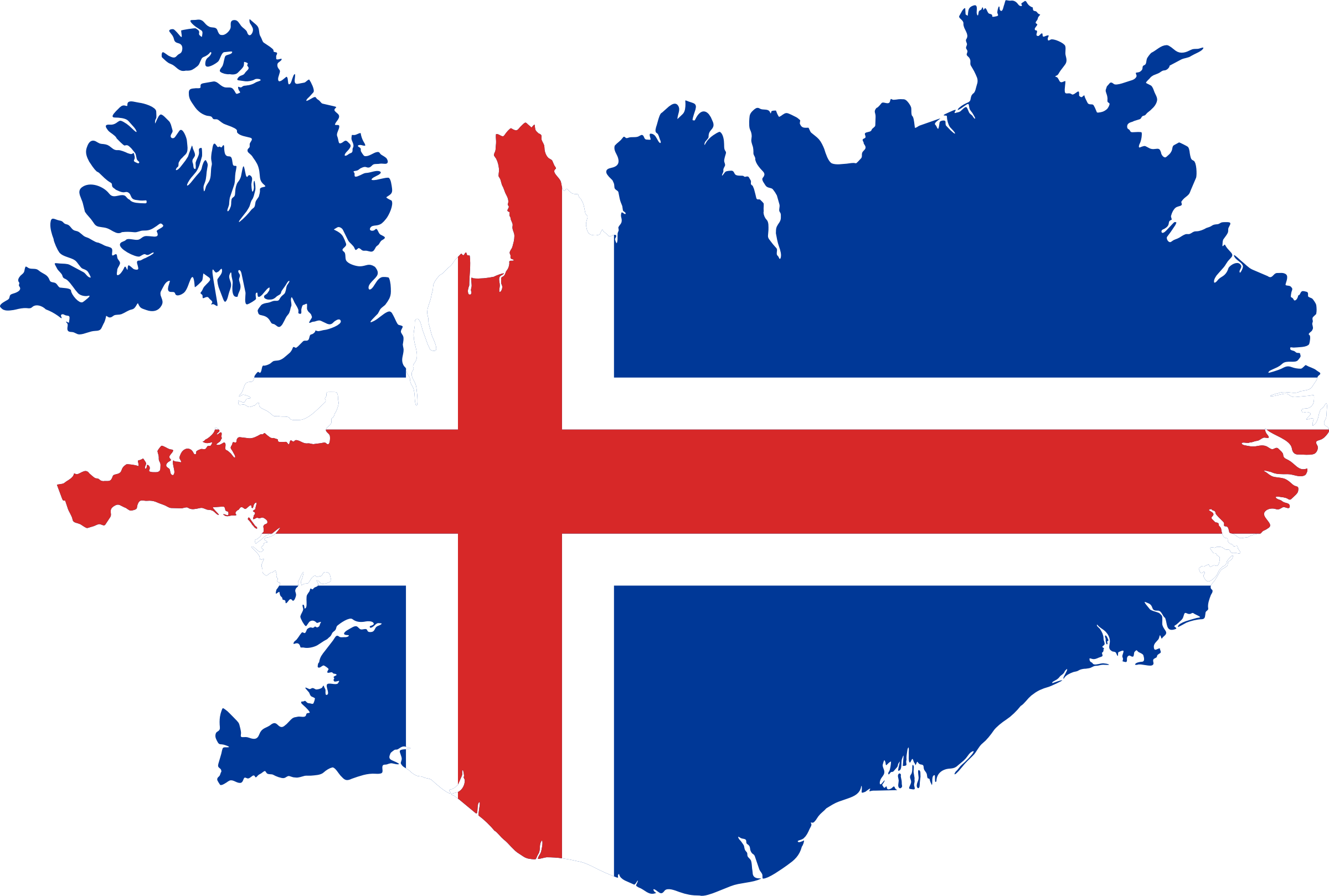 Flag Map - Iceland Map And Flag (2400x1618)