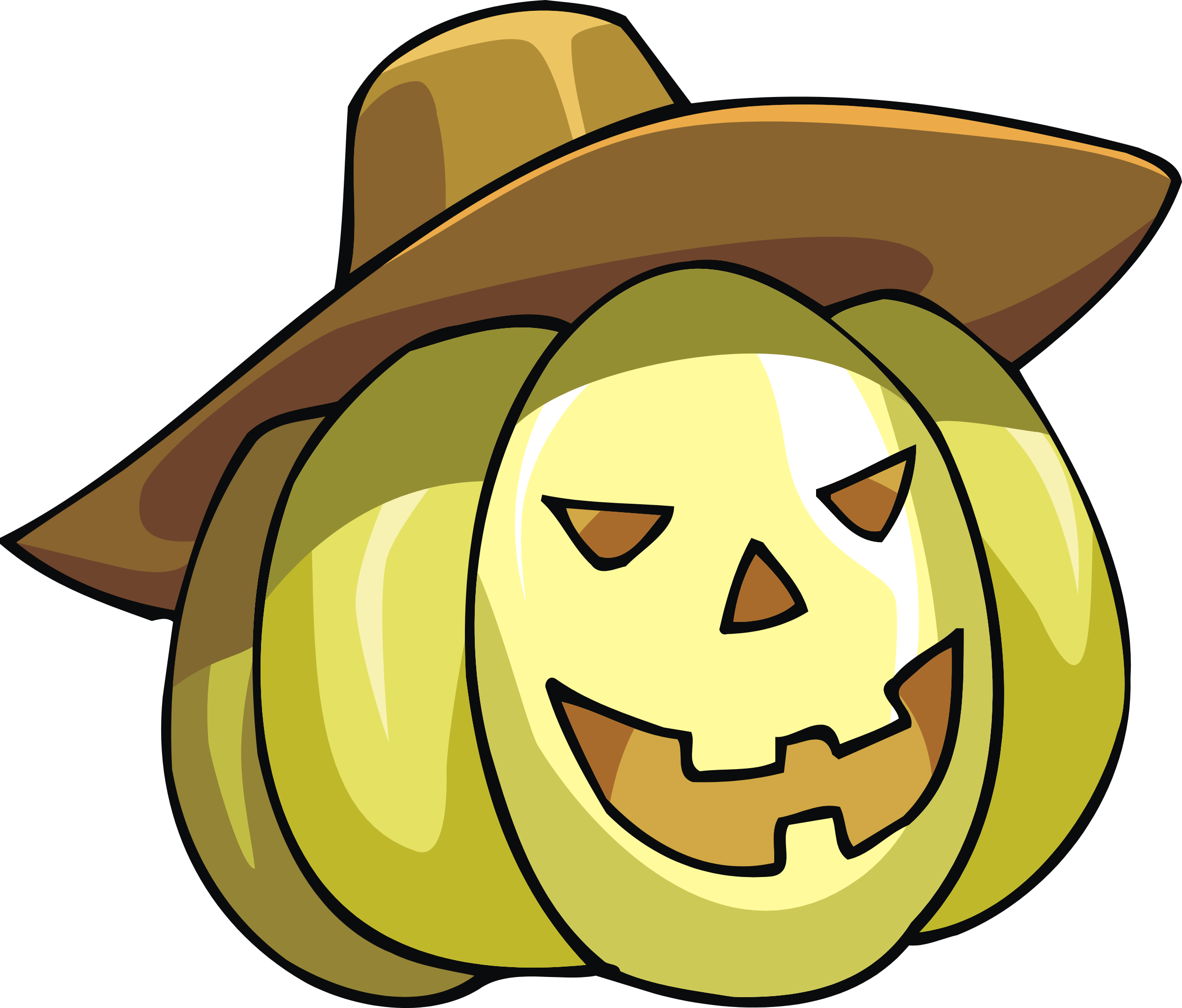 Pumpkin Head Clipart - ฟักทอง วัน ฮาโลวีน การ์ตูน (2400x2047)
