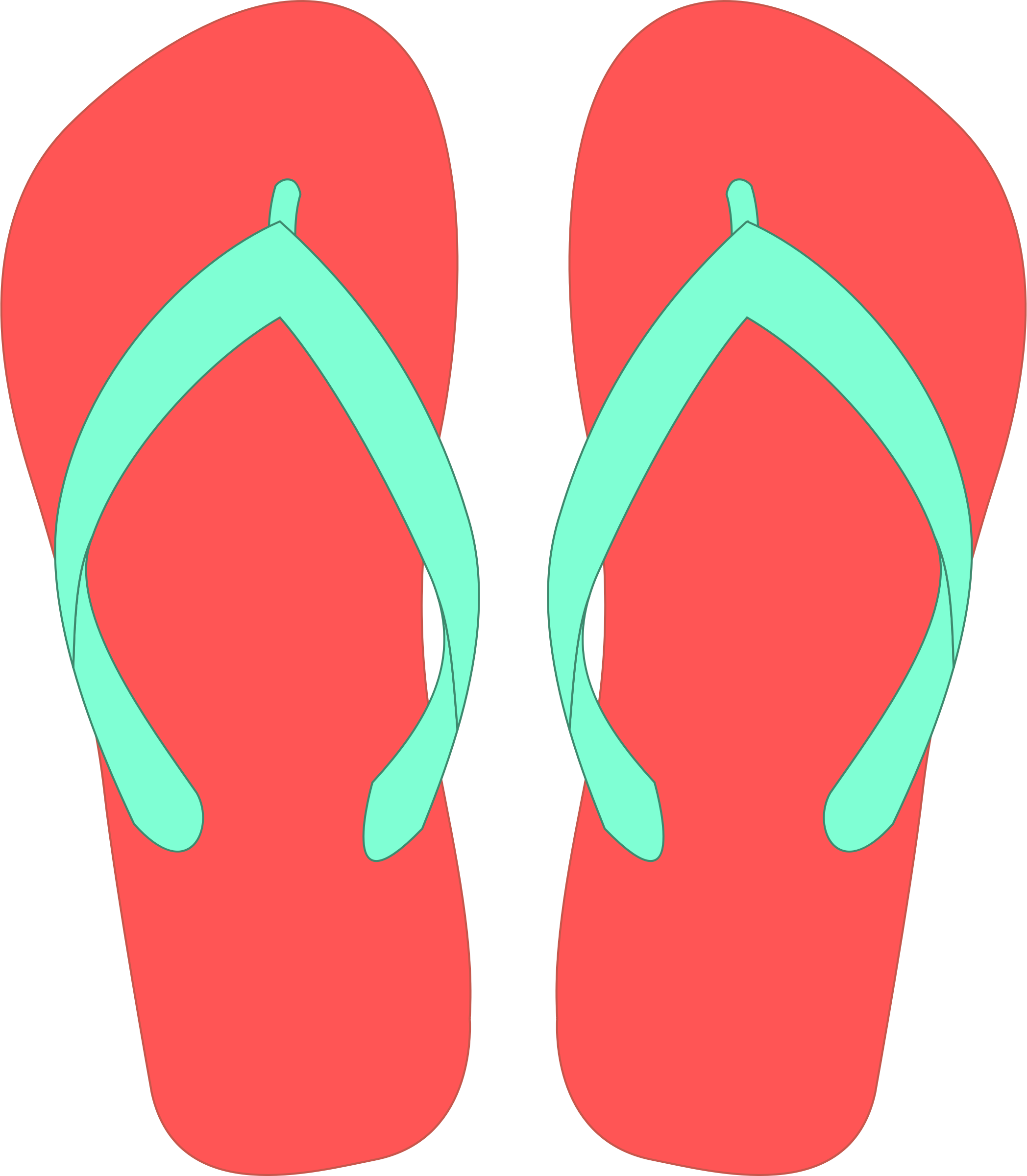 Similar Clip Art - Flip Flops Clip Art (2096x2400)