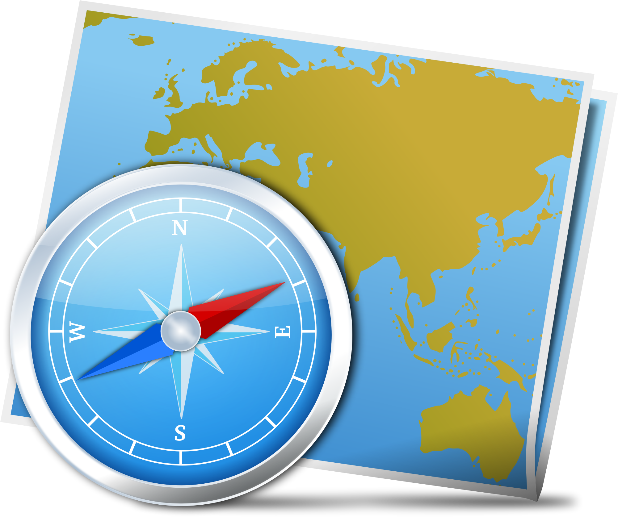 Map And Compass - Map And Compass Clip Art (2001x1675)