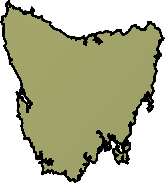 Tasmania, Australia, Map, Shaded, Geography, Outline - Tasmania Map Outline (578x640)