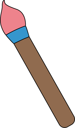 Pink Art Paint Brush - Yellow Paint Brush Clip Art (294x500)