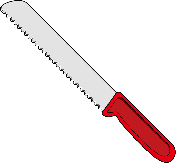 Kitchen Engaging Knife Clip Art - Bread Knife Clipart (686x633)