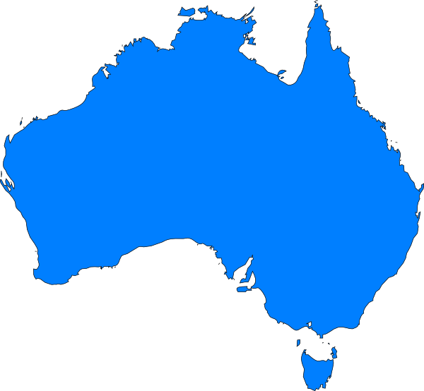 Blue Map Australia Clip Art - Australia Map Vector Png (600x554)
