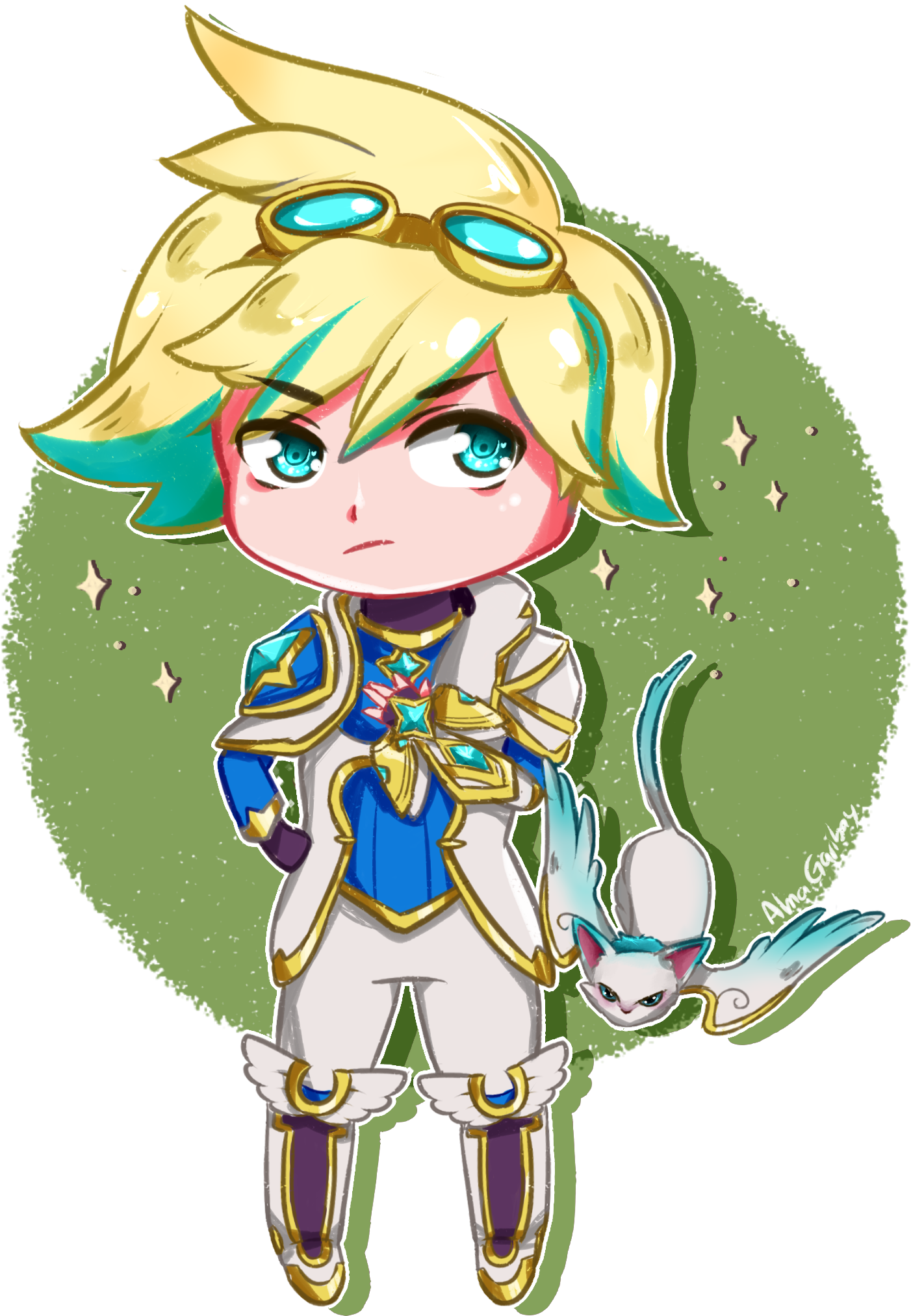 Chibi Star Guardian Ezreal By Almagkrueger Hd Wallpaper - Ezreal Guardian Estelar Chibi (1700x2300)