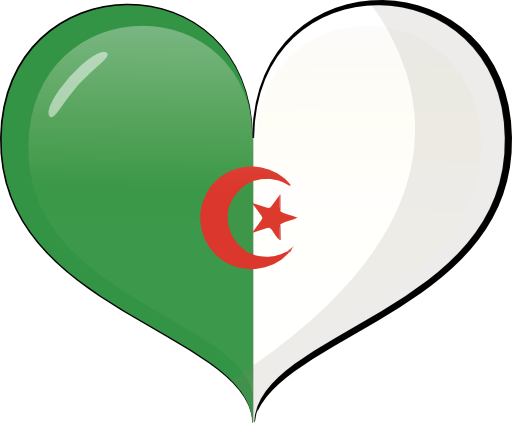 Algeria Heart Flag - Algeria Flag (512x423)
