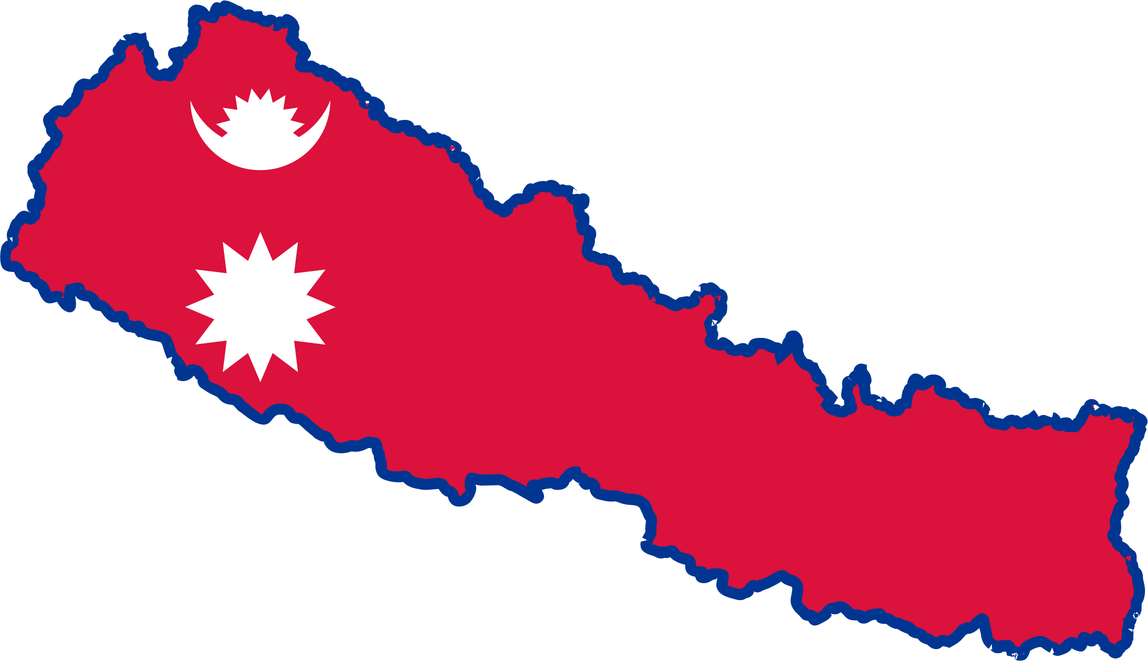 Nepal Map Flag - Nepali Map With Flag (2317x1334)