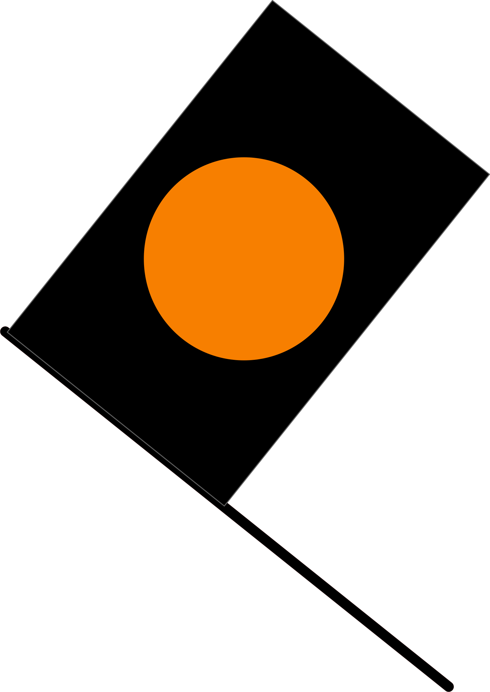 Colour Flag Clipart - Black With Orange Flag (1701x2400)