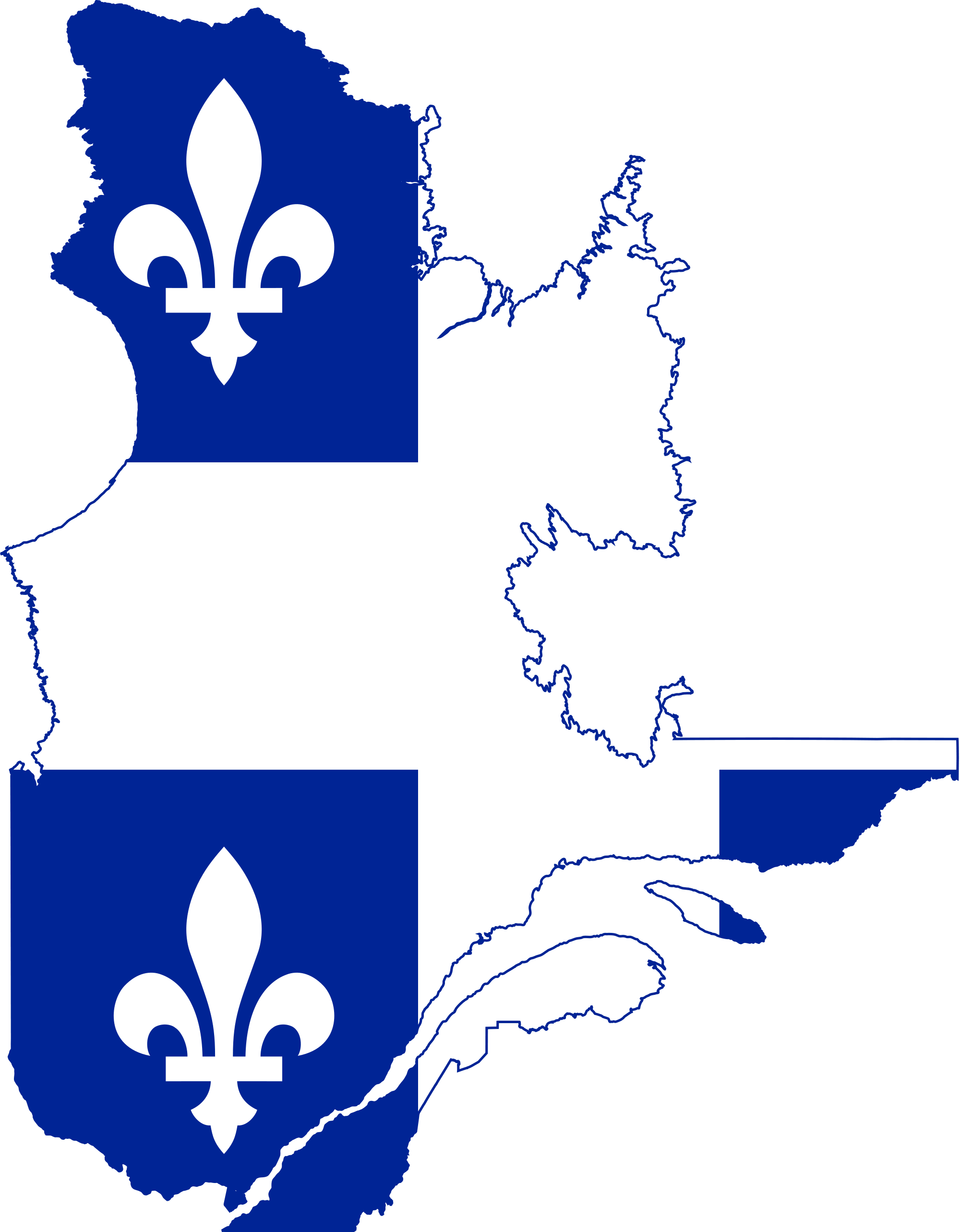 Flag-map Of Quebec - Place Fleur De Lys (2000x2566)