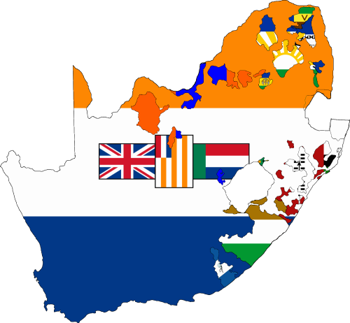 Clipart Map Of Southern Africa - Old South African Flag (500x462)